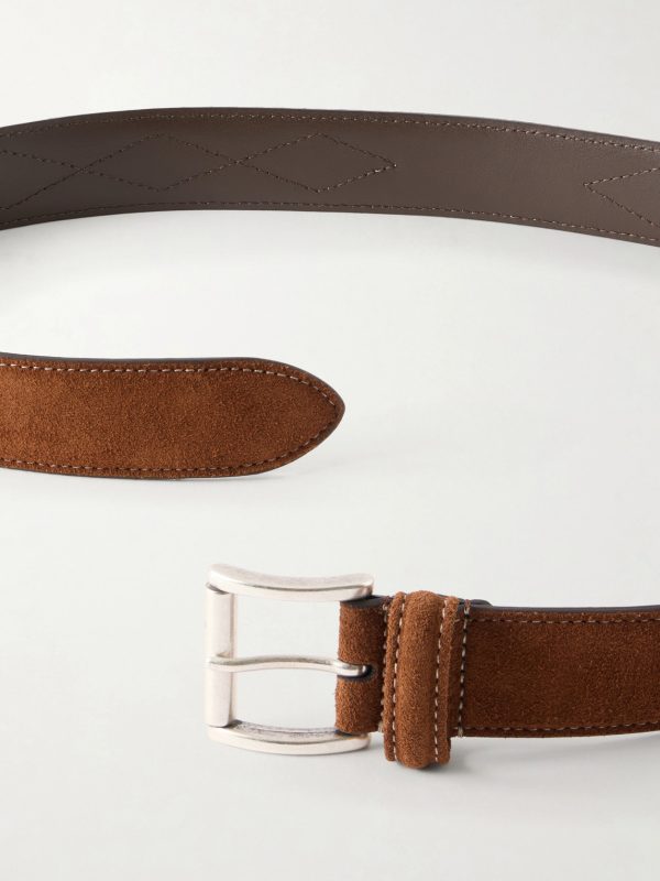3cm Quilted Suede Leather Belt - E1 3cm Quilted Suede Leather Belt - E1