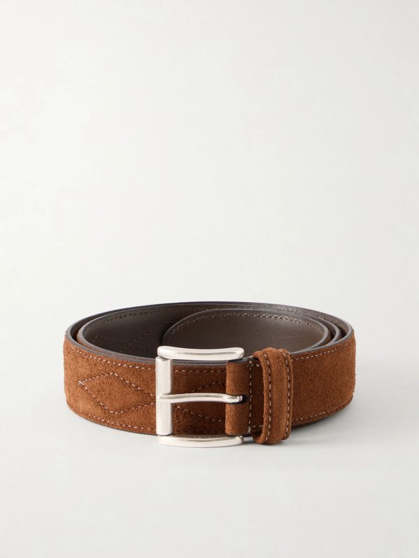 3cm Quilted Suede Leather Belt 3cm Quilted Suede Leather Belt