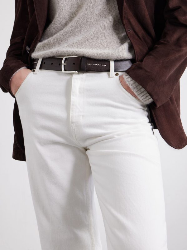 3cm Stud-Embellished Leather Belt - OU 3cm Stud-Embellished Leather Belt - OU