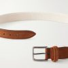 3.5 cm Leather-Trimmed Woven Belt - E1