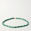 14-Karat Gold Agate Beaded Bracelet - BK 14-Karat Gold Agate Beaded Bracelet - BK