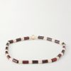 14-Karat Gold, Jasper and Vinyl Beaded Bracelet - BK 14-Karat Gold, Jasper and Vinyl Beaded Bracelet - BK