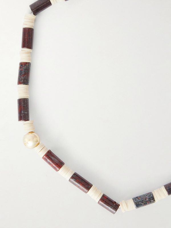 14-Karat Gold, Jasper and Vinyl Beaded Bracelet - CU 14-Karat Gold, Jasper and Vinyl Beaded Bracelet - CU