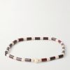 14-Karat Gold, Jasper and Vinyl Beaded Bracelet 14-Karat Gold, Jasper and Vinyl Beaded Bracelet