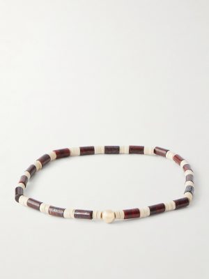 14-Karat Gold, Jasper and Vinyl Beaded Bracelet 14-Karat Gold, Jasper and Vinyl Beaded Bracelet