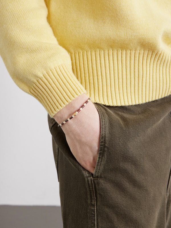 14-Karat Gold, Jasper and Vinyl Beaded Bracelet - OU 14-Karat Gold, Jasper and Vinyl Beaded Bracelet - OU