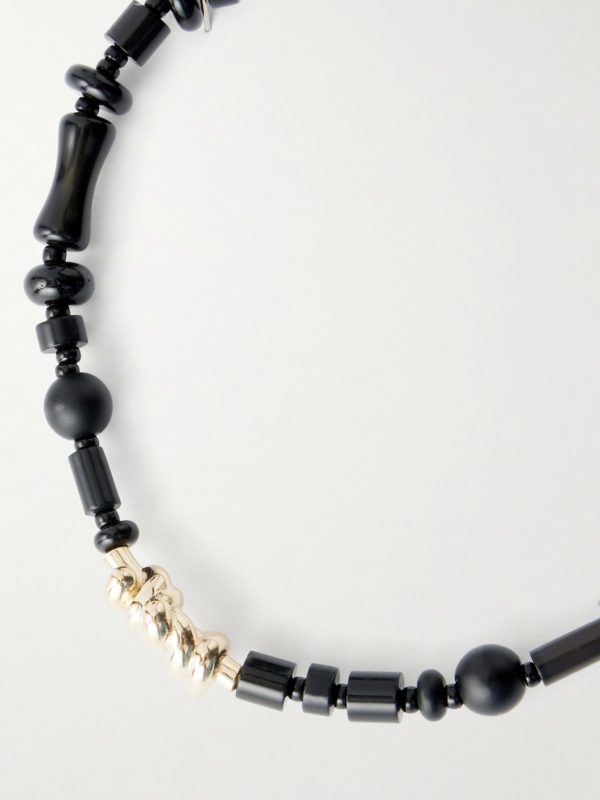 14-Karat Gold Agate Beaded Bracelet - CU
