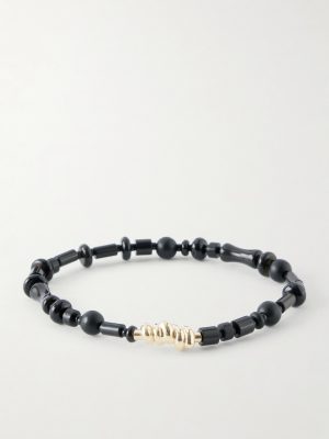 14-Karat Gold Agate Beaded Bracelet