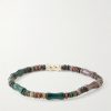 14-Karat Gold Agate Beaded Bracelet - BK