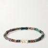14-Karat Gold Agate Beaded Bracelet