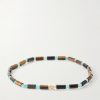 14-Karat Gold Agate Beaded Bracelet