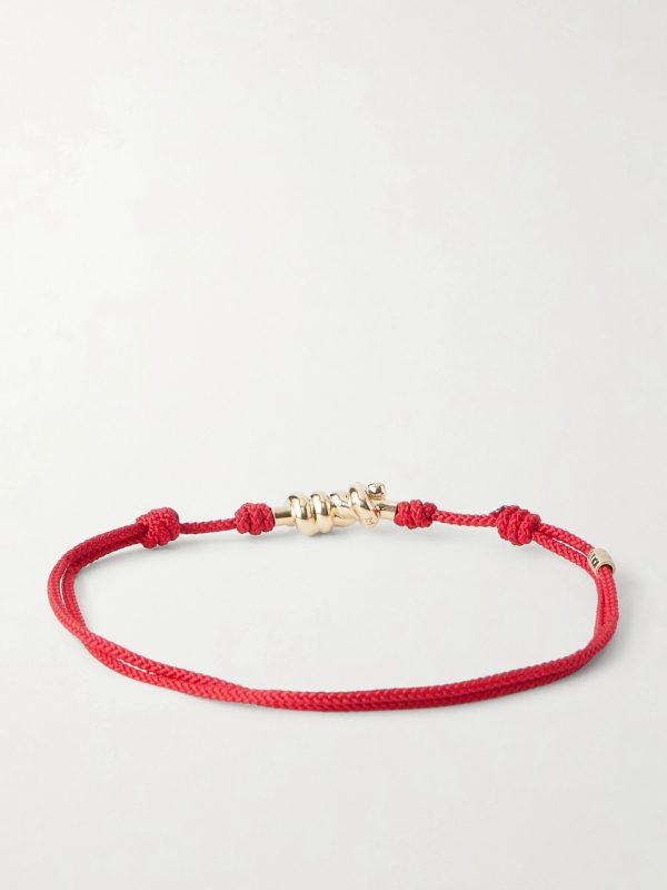 14-Karat Gold On A Cord Bracelet - BK 14-Karat Gold On A Cord Bracelet - BK