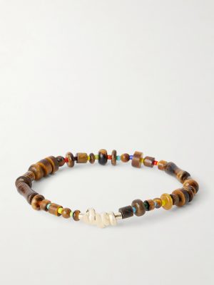 14-Karat Gold Tiger Eye Beaded Bracelet