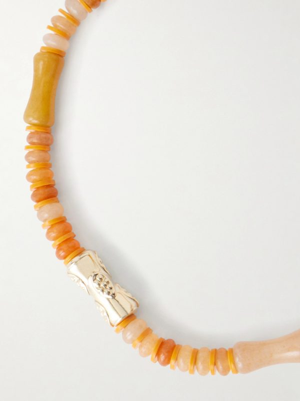 14-Karat Gold Carnelian Beaded Bracelet - CU 14-Karat Gold Carnelian Beaded Bracelet - CU