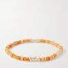 14-Karat Gold Carnelian Beaded Bracelet 14-Karat Gold Carnelian Beaded Bracelet