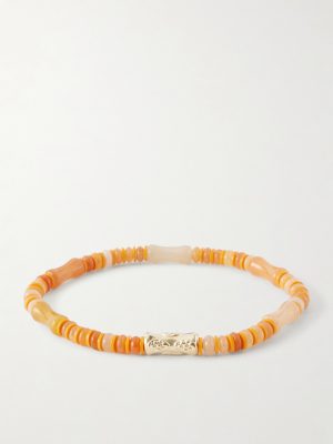 14-Karat Gold Carnelian Beaded Bracelet