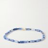 14-Karat Gold Glass Beaded Bracelet - BK 14-Karat Gold Glass Beaded Bracelet - BK