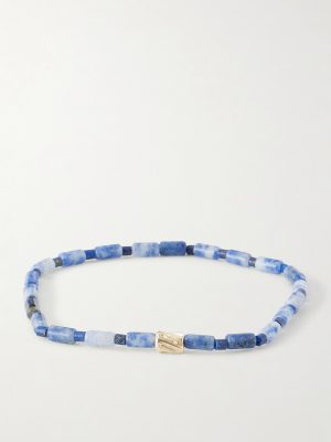 14-Karat Gold Glass Beaded Bracelet