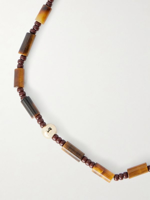 14-Karat Gold Tiger's Eye Beaded Bracelet - CU 14-Karat Gold Tiger's Eye Beaded Bracelet - CU