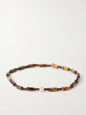 14-Karat Gold Tiger's Eye Beaded Bracelet
