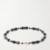 14-Karat Gold, Agate and Glass Beaded Bracelet 14-Karat Gold, Agate and Glass Beaded Bracelet