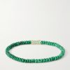 14-Karat Gold Malachite Beaded Bracelet - BK 14-Karat Gold Malachite Beaded Bracelet - BK