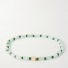 14-Karat Gold Aventurine Beaded Bracelet