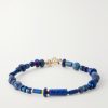 14-Karat Gold Lapis Lazuli Beaded Bracelet - BK 14-Karat Gold Lapis Lazuli Beaded Bracelet - BK