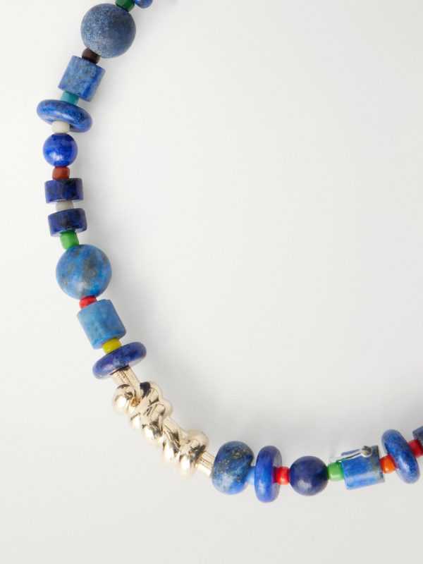 14-Karat Gold Lapis Lazuli Beaded Bracelet - CU 14-Karat Gold Lapis Lazuli Beaded Bracelet - CU