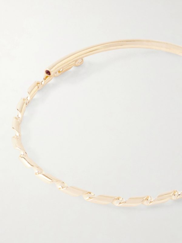 Thin Drill Hardware 14-Karat Gold and Ruby Bracelet - CU Thin Drill Hardware 14-Karat Gold and Ruby Bracelet - CU