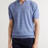 Ribbed Linen and Cotton-Blend Polo Shirt - FR Ribbed Linen and Cotton-Blend Polo Shirt - FR