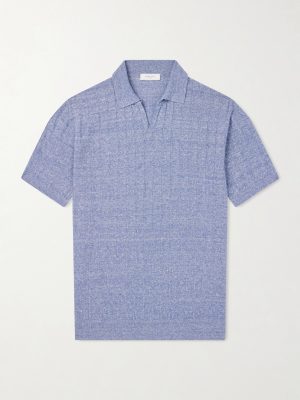 Ribbed Linen and Cotton-Blend Polo Shirt
