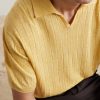 Ribbed Linen and Cotton-Blend Polo Shirt - CU Ribbed Linen and Cotton-Blend Polo Shirt - CU