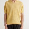 Ribbed Linen and Cotton-Blend Polo Shirt - FR Ribbed Linen and Cotton-Blend Polo Shirt - FR