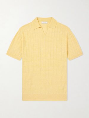 Ribbed Linen and Cotton-Blend Polo Shirt