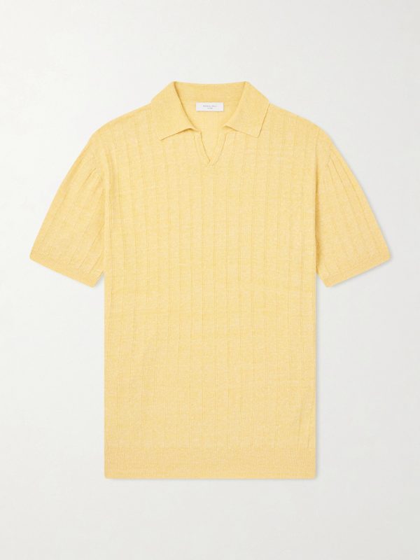 Ribbed Linen and Cotton-Blend Polo Shirt Ribbed Linen and Cotton-Blend Polo Shirt