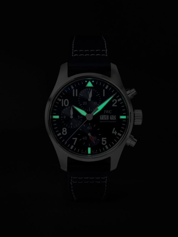 Pilot's Automatic Chronograph 41mm Stainless Steel and Leather Watch, Ref. No. IW388101 - E5