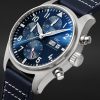 Pilot's Automatic Chronograph 41mm Stainless Steel and Leather Watch, Ref. No. IW388101 - FR