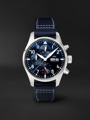 Pilot's Automatic Chronograph 41mm Stainless Steel and Leather Watch, Ref. No. IW388101