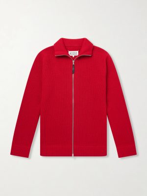 Ribbed Cotton and Wool-Blend Zip-Up Cardigan Ribbed Cotton and Wool-Blend Zip-Up Cardigan