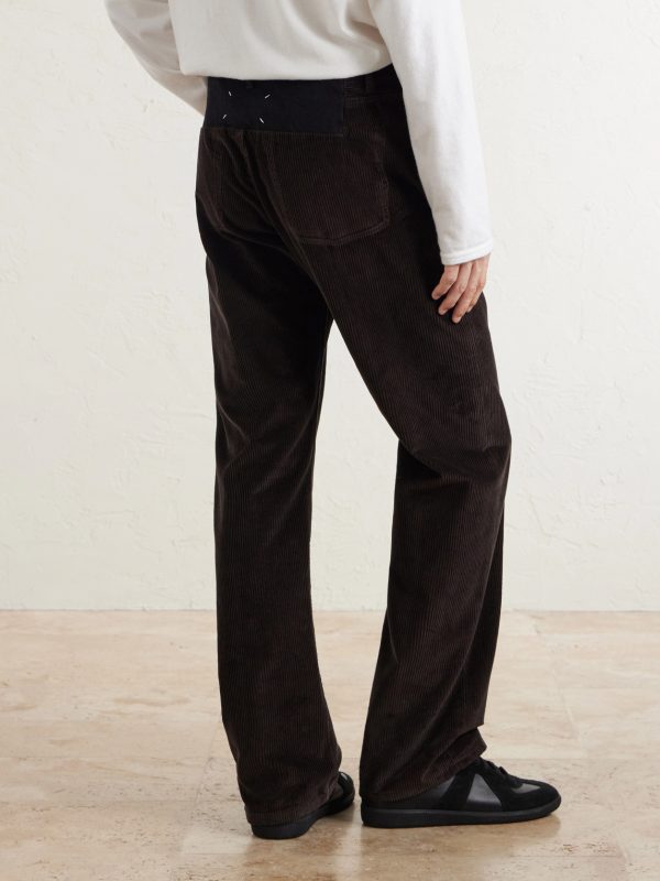 Straight-Leg Cotton-Corduroy Trousers - BK Straight-Leg Cotton-Corduroy Trousers - BK