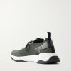 Shadow Logo-Embroidered Leather-Trimmed Stretch-Knit Sneakers - BK Shadow Logo-Embroidered Leather-Trimmed Stretch-Knit Sneakers - BK