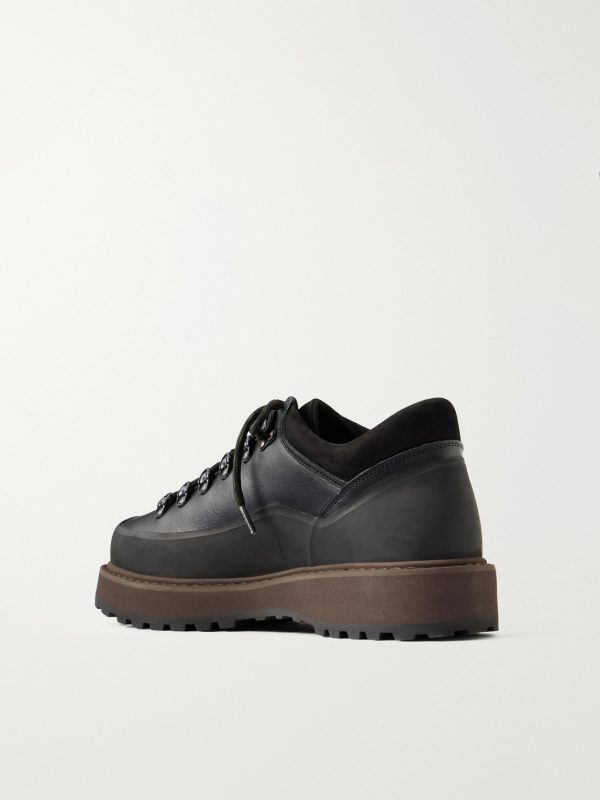 Cornaro Due Gomma Rubber Leather Hiking Boots - BK
