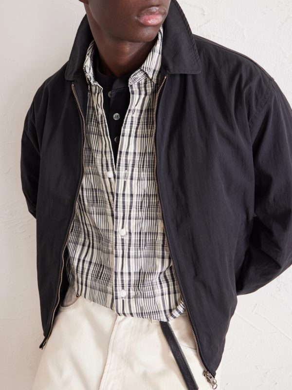 Striped Crinkled Cotton-Blend Shirt - CU Striped Crinkled Cotton-Blend Shirt - CU