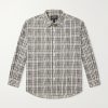 Striped Crinkled Cotton-Blend Shirt Striped Crinkled Cotton-Blend Shirt