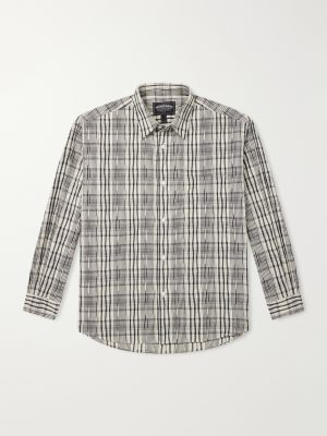 Striped Crinkled Cotton-Blend Shirt Striped Crinkled Cotton-Blend Shirt