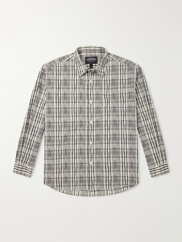 Striped Crinkled Cotton-Blend Shirt Striped Crinkled Cotton-Blend Shirt