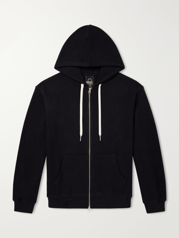 Waffle-Knit Cotton Zip-Up Hoodie Waffle-Knit Cotton Zip-Up Hoodie