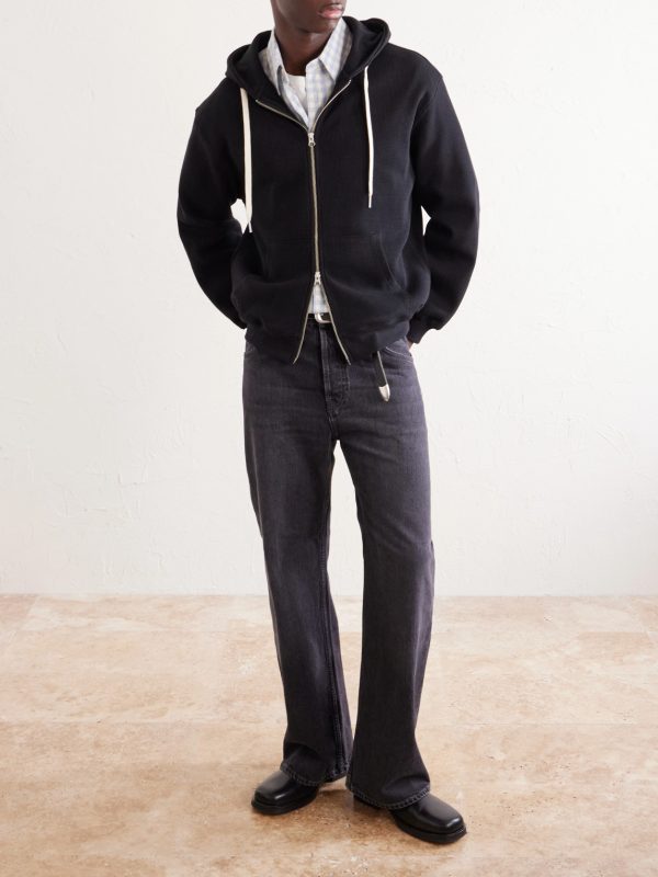 Waffle-Knit Cotton Zip-Up Hoodie - OU Waffle-Knit Cotton Zip-Up Hoodie - OU