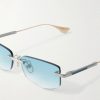 Trysim.75 Square-Frame Gold and Silver-Tone Titanium Sunglasses - CU Trysim.75 Square-Frame Gold and Silver-Tone Titanium Sunglasses - CU